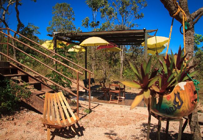 Chalé em Alto Paraíso de Goiás - Chalé com churrasqueira e jacuzzi aquecida Chalé em Alto Paraíso de Goiás - Chalé com churrasqueira e jacuzzi aquecida