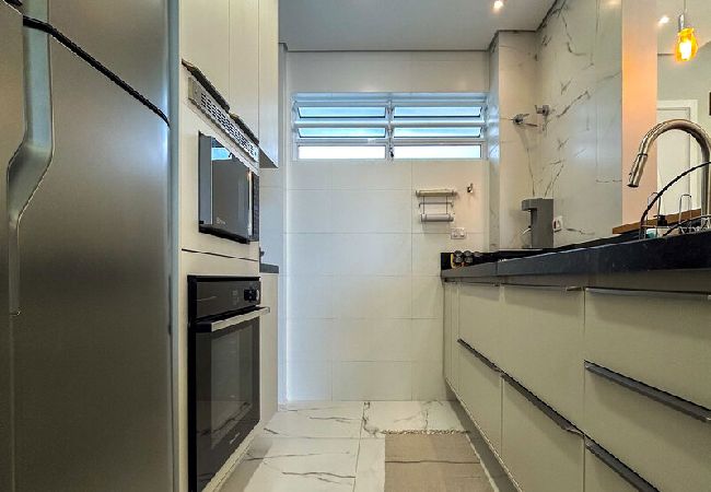 Apartamento em Santos - Apto estiloso e climatizado com wi-fi a beira mar Apartamento em Santos - Apto estiloso e climatizado com wi-fi a beira mar