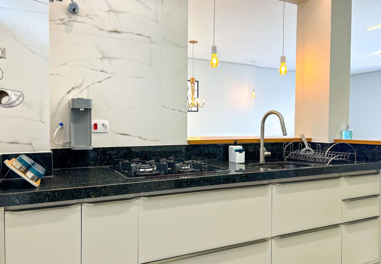 Apartamento em Santos - Apto estiloso e climatizado com wi-fi a beira mar Apartamento em Santos - Apto estiloso e climatizado com wi-fi a beira mar