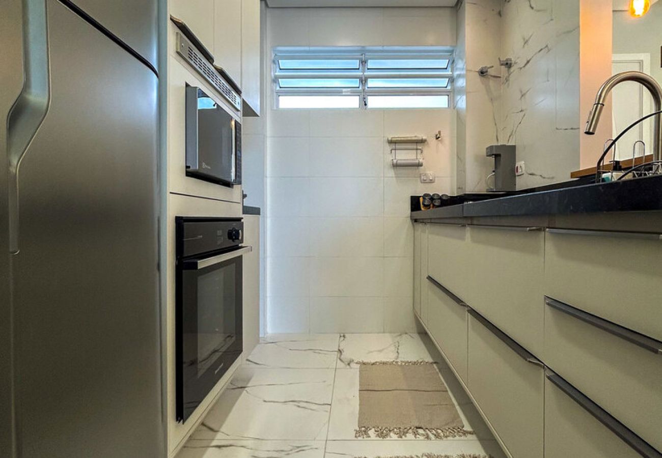 Apartamento em Santos - Apto estiloso e climatizado com wi-fi a beira mar Apartamento em Santos - Apto estiloso e climatizado com wi-fi a beira mar