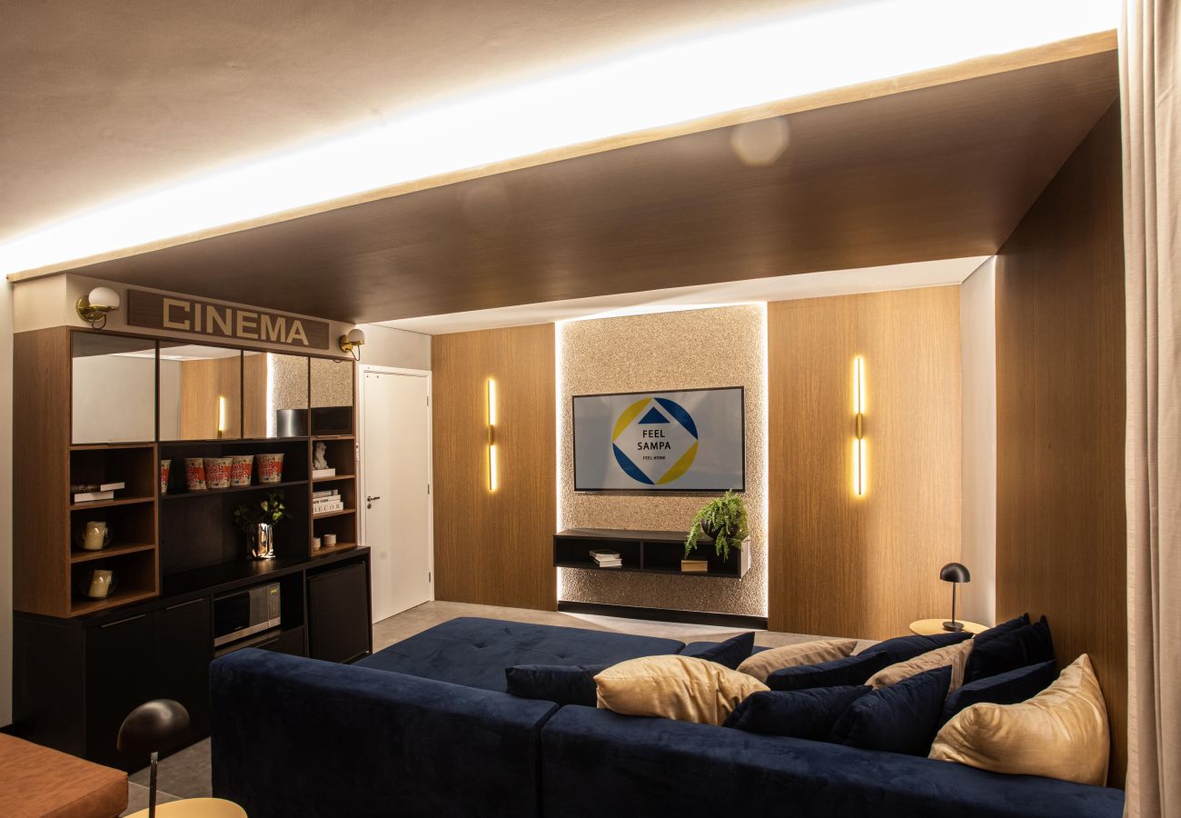 Conforto e flexibilidade na Vila Olímpia com este studio em São Paulo Ideal para estadias prolongadas com foco em nômadas digitais e casais