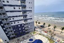 Apartamento em Mongaguá - Apto Beira-Mar com Vista, Churrasqueira e Piscina