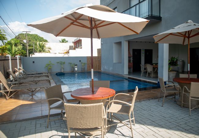 Apartamento em Japaratinga - Apt Vista Mar 100m da Praia Piscina 2 Suítes