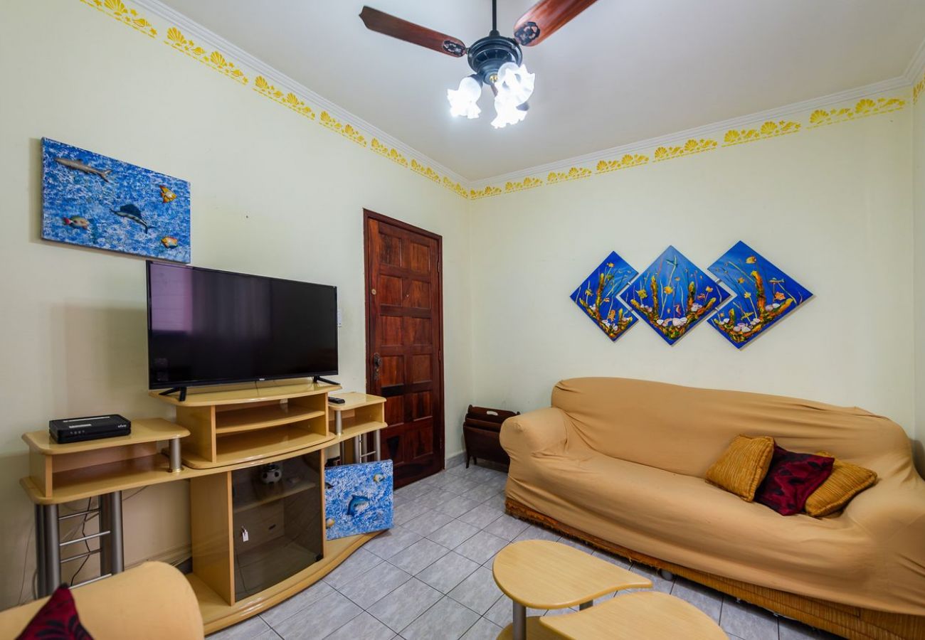 Apartamento em Praia Grande - Apartamento a 550 m da praia com Wi-Fi e Garagem