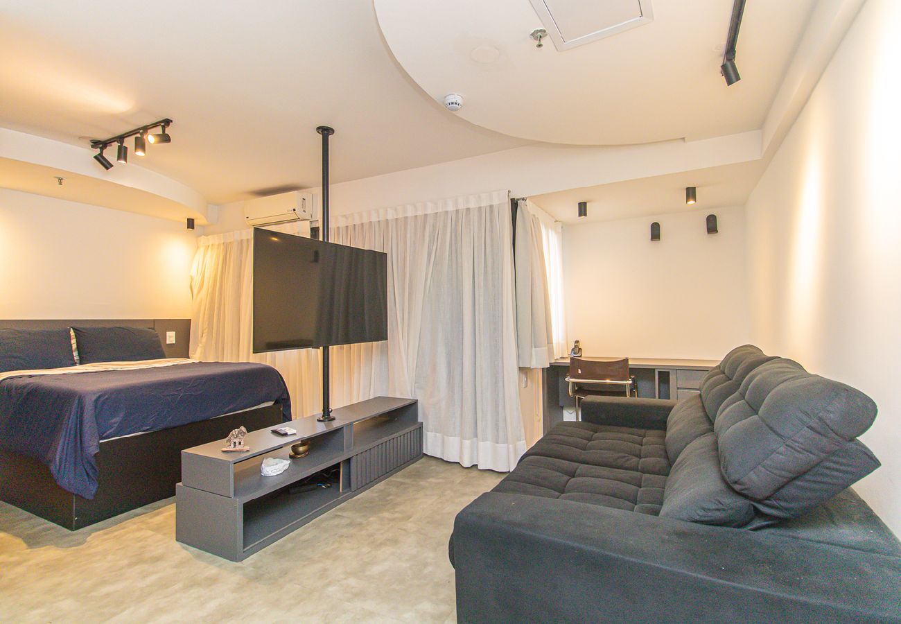 Apartamento em  - Flat no Brooklin com Academia e Estacionamento