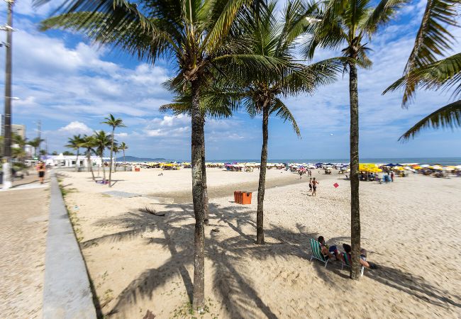 Apartamento em Santos - Apto com Ar e 2 Dorm na Vila Mirim perto da Praia