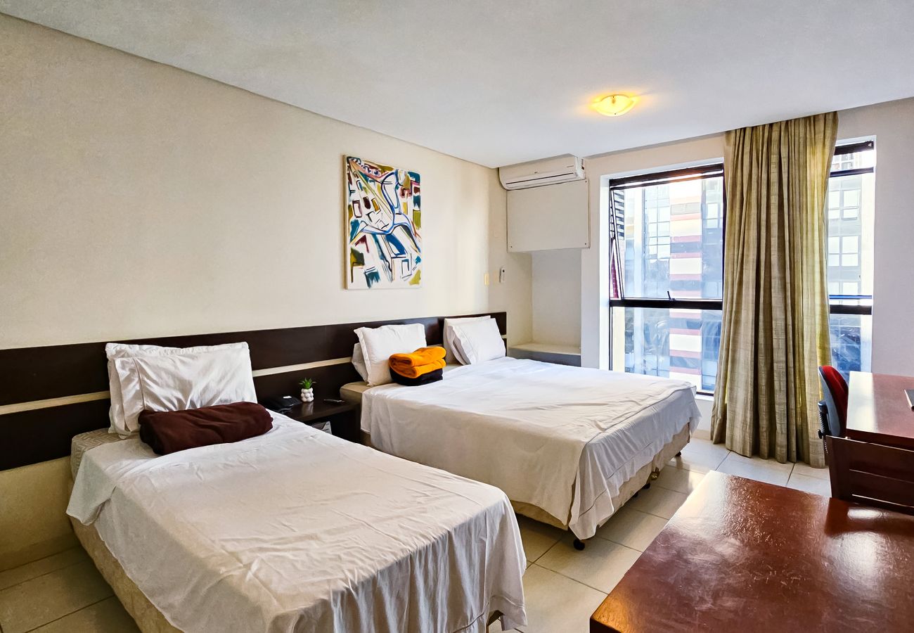 Apartamento em Salvador - Flat Pet Friendly com Academia, Wi Fi e Garagem