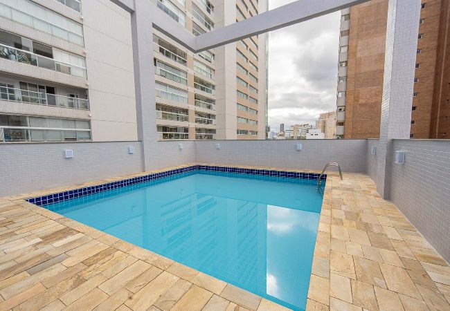 Apartamento em Santos - Loft com Piscina, Academia e Garagem no Gonzaga