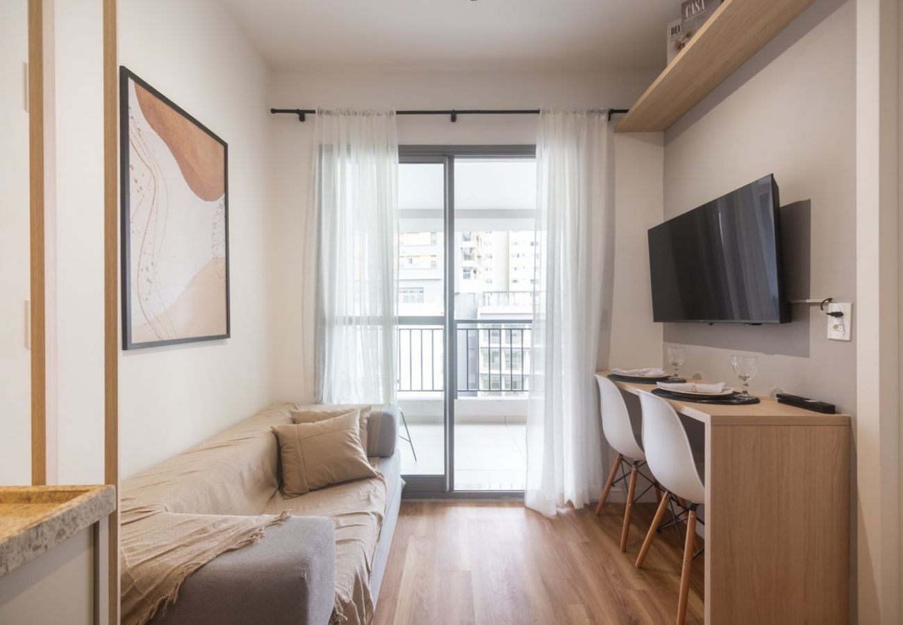 Estúdio em São Paulo - Apto a 350m do Metrô com Piscina e Academia