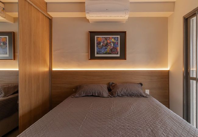 Apartamento em São Paulo - Studio com Piscina a 140 metros da Estação Sacomã