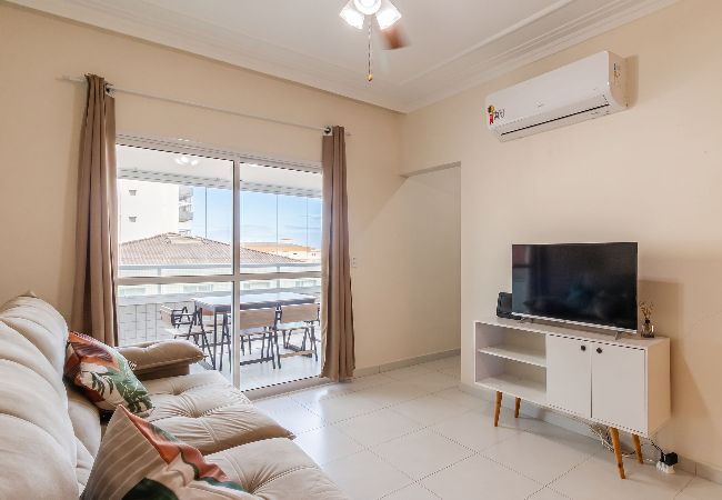 Apartamento em Praia Grande - Apto 2 quartos c Varanda a 200m da Praia Vila Tupi