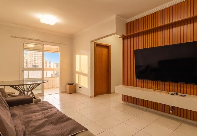Apartamento em Praia Grande - Apto com Churrasqueira a 550m da Praia Guilhermina